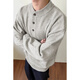 Shelley Jones Henry Collar Sweater Men's Autumn and Winter New Ins Lazy Style Loose Trendy Bottoming Top Gray L Recommended 110-125 Jin Jin equals 0.5 kg