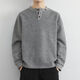 Yuandi Chaoshan Sweater Men's Henry Collar Striped Sweater Men's Autumn and Winter Long-Sleeved Bottoming Warm Wool Sweater with Wool Inside Dark Gray Gray Anti-pilling L 120-140Jin Jin is equal to 0.5 kg