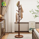 Qiyin Pavilion clothes hanger floor-standing solid wood coat rack bedroom clothes hanger floor-standing living room vertical clothes drying rod indoor bag rack