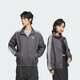 Adidas Couple's Retro Style Woven Stand Collar Jacket Jacket for Men and Women Autumn Adidas Official Clover Dark Gray M