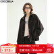 COCOBELLA loose corduroy shirt autumn and winter warm commuting casual lapel jacket SR3078-2 ebony brown M