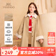 YEEHOO children's windbreaker girls' coat autumn coat mid-length pure cotton Korean style British style over-the-knee top medium-large children's clothing khaki pure cotton fabric 140