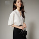 Late White New Product 2025 Autumn Generous Top Chic Versatile Fashion Temperament Skin Friendly Commuting Shirt Women White M