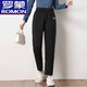 ROMON thickened large/size down cotton pants for women 2024 autumn and winter outer wear high-waisted loose casual straight pants warm cotton pants KG 4789# Brown XL 115-130Jin Jin equals 0.5 kg