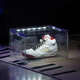 HideFxxx voice-activated light shoe box PET transparent sneaker storage box LED light-emitting display wall cabinet can hold 54 yards. No installation required. Fully transparent with 16 lights. Free power adapter 380x285x230mm
