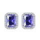 925 Square Diamond Zircon Gemstone Colorful Earrings Rectangular Crystal Earrings Jewelry Earrings High Quality Wholesale 925 Tanzania Blue December