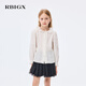 RBIGX children's clothing lace collar long-sleeved shirt sweet top white 150