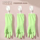 Kaooseen Japanese Dishwashing Gloves Durable Kitchen Housework Extra Long Thick Nitrile Waterproof Women's Protective Wear-Resistant Cleaning Lanyard Style Green 3 Pairs Durable Extended No Water Ingress S