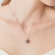 LAPRAFANY natural sea water Tahitian black pearl pendant necklace 18K gold set with diamond single malachite green bright clavicle chain 10-11mm specially selected black and green free 18K necklace