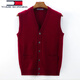 TOME BORNEK Tommy Tommy 100% wool sweater cardigan vest casual solid color V-neck knitted vest sleeveless knitted vest navy S 165
