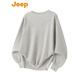 Jeep (JEEP) American high-end old money style sweater men's autumn and winter Henry collar pure cotton bottoming shirt tops trendy brand snowflake gray counter genuine M recommendation 95-120Jin Jin equals 0.5 kg