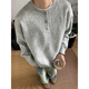Jingsa American retro Henry collar sweater men's winter lazy style knitted bottoming shirt cleanfit warm inner top light gray XL