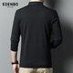 Edenbo spring long-sleeved polo shirt men's business commuting fashion polo bottoming shirt black 01175/92A