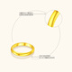 Lao Fengxiang pure gold flowing plain ring jewelry glossy closed loach back gold ring 10 rings 1.18g