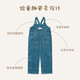 Nest designsPR Xiaoyunduo children's clothing children's corduroy overalls for boys and girls autumn and winter thickened pants soft Yunshan blue 90 cm