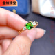 Jinwei s925 sterling silver natural diopside ring Japanese and Korean fashionable and exquisite square 5*5mm