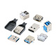 YourCeeType-Type A/Type B USB connector socket female socket male patch pin sinking plate soldering wire connector charging port USB-A female 10.0_four-pin patch_curling No Specifications