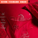 Mercury series wedding four-piece set Dahong 200S pure cotton wedding bedding sixty-eighty-piece wedding set pure cotton embroidered bed Longfeng Baixi (red) 1.8m bed sheet eight-piece set