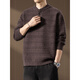 Zimei American retro Henry collar sweater for men in autumn and winter thickened jacquard loose casual sweater for men, brown M _115Jin Jin is equal to within 0.5 kg