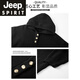 JEEP SPIRIT Jeep winter thickened and warm American Henry collar hooded sweater men's lazy autumn and winter loose sweater casual foggy black gray M