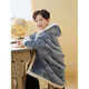 Hilton Star thickened nap blanket for primary school students classroom children's shawl winter office lunch blanket blanket cloak quilt with hood + gloves double layer thick gray blue monster 110cm*170cm suitable for heights above 1.40 meters