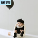 Jiaojing baby photo clothes and props baby's 100th birthday photo costume black small fragrant beret costume black one-size-fits-all newborn 3M size