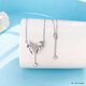 Laomiao PT950 platinum necklace with bow, fugitive princess chain, tassel clavicle chain, 2025 new style gift for girlfriend, platinum fugitive princess chain, about 6.58g