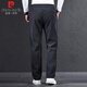 Pierre Cardin pants men's autumn and winter loose straight sports casual pants men's thickened corduroy men's pants dark gray 2XL