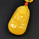 Hupai, one object, one picture, one certificate, natural beeswax pendant, men's and women's Guanyin Bodhisattva statue pendant necklace, pendant 12.4g, 49*26*16mm