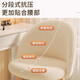 Simple Cream Style Dressing Stool Home Bedroom Makeup Chair Internet Celebrity Ins Back Chair Dressing Stool Solid Wood Legs Fixed Style - Off-White Lamb Velvet