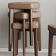 Household solid wood dining table bench living room soft bag stool dressing table low stool stackable simple stool simple wood solid wood color - side rubber wood type *4