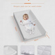 Baby changing pad table touch massage table baby changing pad diaper table waterproof diaper left and right protective white cloth pad + striped cloth cover can be suspended 80x43cm