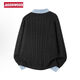 JASONWOOD American retro old money style sweater men's autumn and winter Henry collar POLO shirt fake two-piece sweater Gray M 160-165CM 90-105Jin Jin equals 0.5 kg