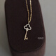 Keshan 9K gold classic versatile key pendant, exquisite inlay, simple style, simple temperament, K gold pendant gift, one pendant/necklace not included