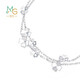 Chow Sang Sang Pt950 platinum four-leaf clover white gold platinum bracelet for women 54284B pricing 19 cm