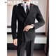 Sound Monkey Suit Men's Interview Professional Student Formal Suit Wedding Dress New Groomsman Business Casual Jacket Men Black Suit + White Shirt + Black Pants + Tie L