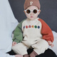 Fried street parent-child wear sweatshirts for a family of three and four in autumn and winter, mother and daughter, baby for 100 days, apricot green pumpkin color without velvet 7108 42 rompers 66 yards 8-14Jin Jin is equal to 0.5 kg