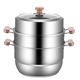 Royalstar Supplier Real 304 stainless steel household steamer three-layer thickened steamer steamer fish steamer soup pot Real 304 stainless steel pot 30cm three-layer