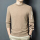 XJSGS luxury high-end brand winter thickened 100 pure woolen sweater men's half turtleneck knitted bottoming sweater dad wear high-end camel ready stock autumn and winter clothing XL