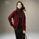Late White New Product 2025 Winter Fashion Casual Chinese Red Sweater High Elastic Wool Knitted Cardigan Jacket for Women Burgundy M