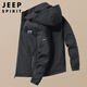 JEEP SPIRIT Jeep Jacket Men's Jacket Autumn and Winter Korean Men's Top Loose Hooded Men's Black XL