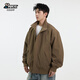 Popeye American Flying Harrington Jacket Men's Autumn and Winter Baseball Couple Cleanfit Jacket DJ15 Brown XL