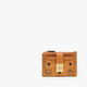 90% new MCM TRACY classic pattern zipper card holder cognac gift