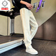 Kuraishi Kazuki trendy solid color versatile casual pants for men 2025 autumn and winter new loose straight sports long pants off-white XL