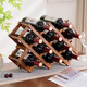 Tanbeiman red wine display rack red wine rack storage rack grid home installation-free wine rack ornaments small wine cabinet multiple bottles of wine desktop simple installation-free foldable primary color - two layers (thickened pure bamboo) 5 bottles