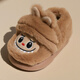 LAbubu Children's Cotton Slippers Winter Boys and Girls Indoor Warm Cartoon Velvet Anti-Slip Cotton Shoes with Heel Dark Brown Color 20 Inner Length cm 210 Size Suitable for Feet Length 19cm