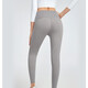 Double-sided nude breathable high-waist butt-lifting yoga pants with high elasticity and soft nine-point Pilates pants professional sports fitness pants light gray (YJK20-11-2) XL