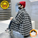 G.duck boys' autumn and winter jackets and quilted shirts 2025 new velvet and thickened plaid boys' winter clothes and children's cotton clothes trendy black 150 cm
