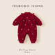 INSBOBOINSbobo baby clothes 2025 new infant winter jumpsuit female baby outing clothes autumn and winter dress red 66cm