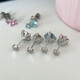 Sparkling Dragon Claw Earrings Zircon Ear Bone Nail Pink Blue Niche Design Five Claw Dragon Scale Cochlear Nail Earrings Birthday Gift AB Zirconium + Ocean Blue One Pack Each
